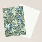 William Morris Granville Green Blue Vintage Pattern Stationery Card Gallery Image 2