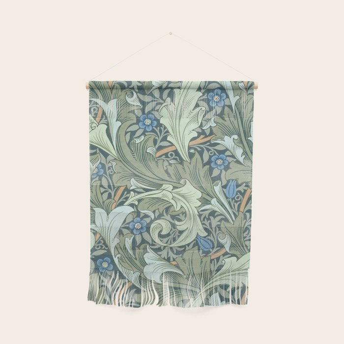 William Morris Granville Green Blue Vintage Pattern Wall Hanging Gallery Image 1