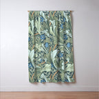 William Morris Granville Green Blue Vintage Pattern Window Curtain Gallery Image 3