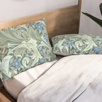 William Morris Granville Green Blue Vintage Pattern Pillow Sham Gallery Image 2