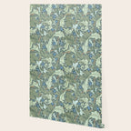 William Morris Granville Green Blue Vintage Pattern Wallpaper Gallery Image 2