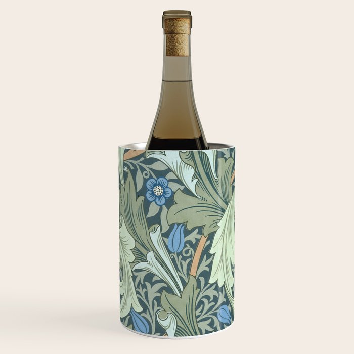 William Morris Granville Green Blue Vintage Pattern Wine Chiller Gallery Image 3
