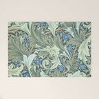 William Morris Granville Green Blue Vintage Pattern Welcome Mat Gallery Image 1