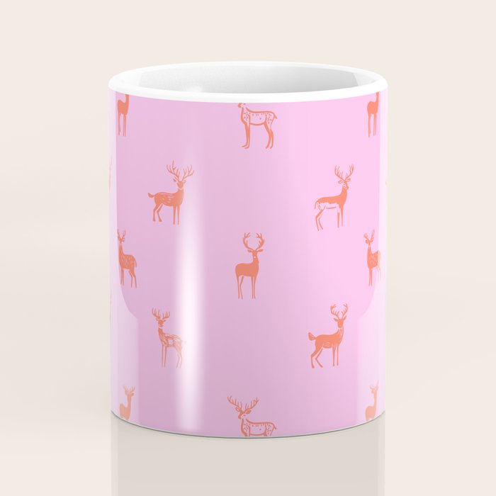 Vintage christmas deer animal pattern art Coffee Mug Gallery Image 4