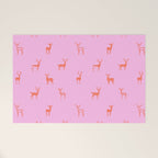 Vintage christmas deer animal pattern art Welcome Mat Gallery Image 1