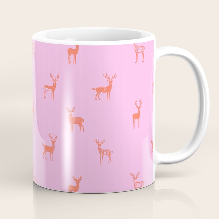 Vintage christmas deer animal pattern art Coffee Mug Gallery Image 1