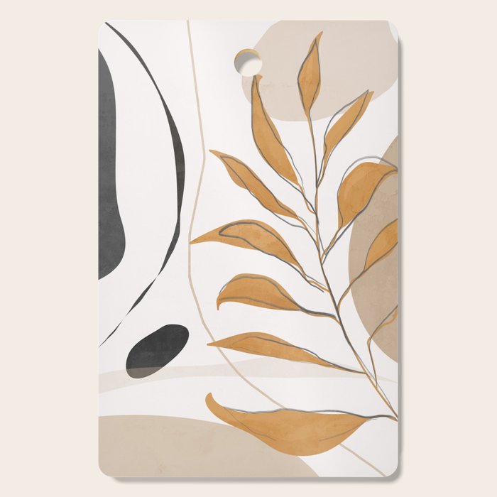 Minimal Abstract Art Tropical Leaf  Cutting Board Gallery Image 1