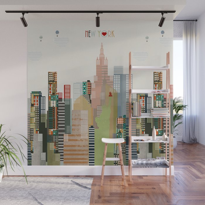 new york city skyline Wall Mural Gallery Image 1