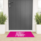 Feminist is My Second Favorite F-Word (Pink) Welcome Mat Gallery Image 3