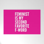 Feminist is My Second Favorite F-Word (Pink) Welcome Mat Gallery Image 1