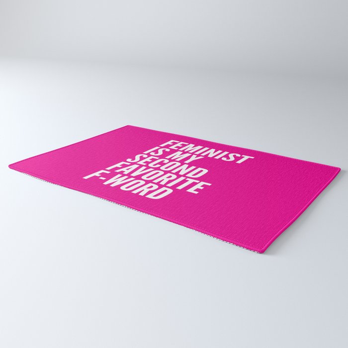 Feminist is My Second Favorite F-Word (Pink) Rug Gallery Image 3
