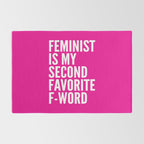 Feminist is My Second Favorite F-Word (Pink) Rug Gallery Image 2
