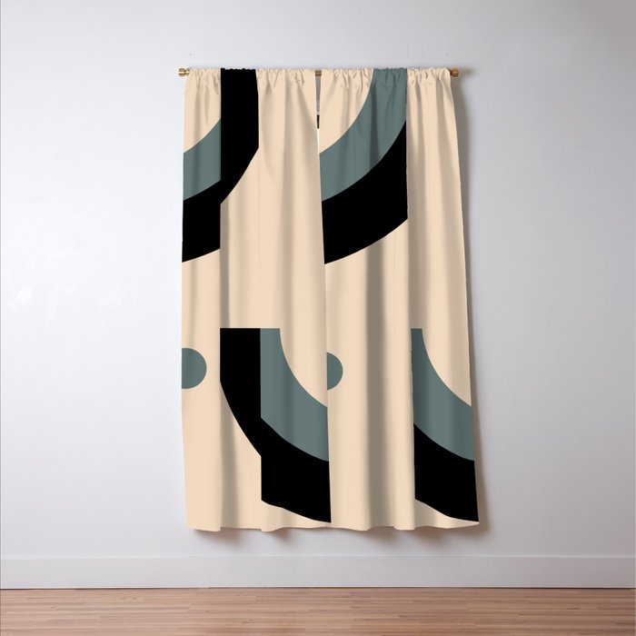 Gray Pink Black - Minimalist Abstract  Window Curtain Gallery Image 3