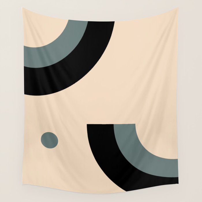 Gray Pink Black - Minimalist Abstract  Wall Tapestry Gallery Image 4