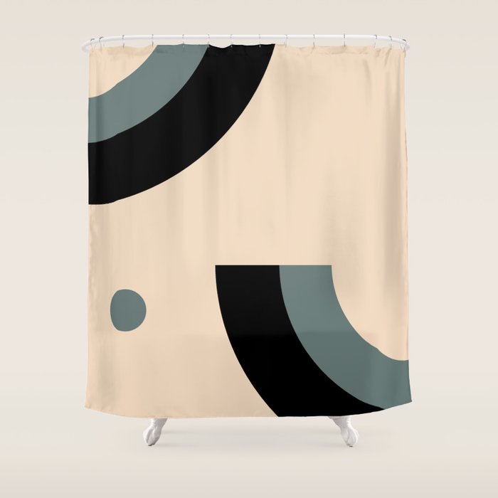 Gray Pink Black - Minimalist Abstract  Shower Curtain Gallery Image 1