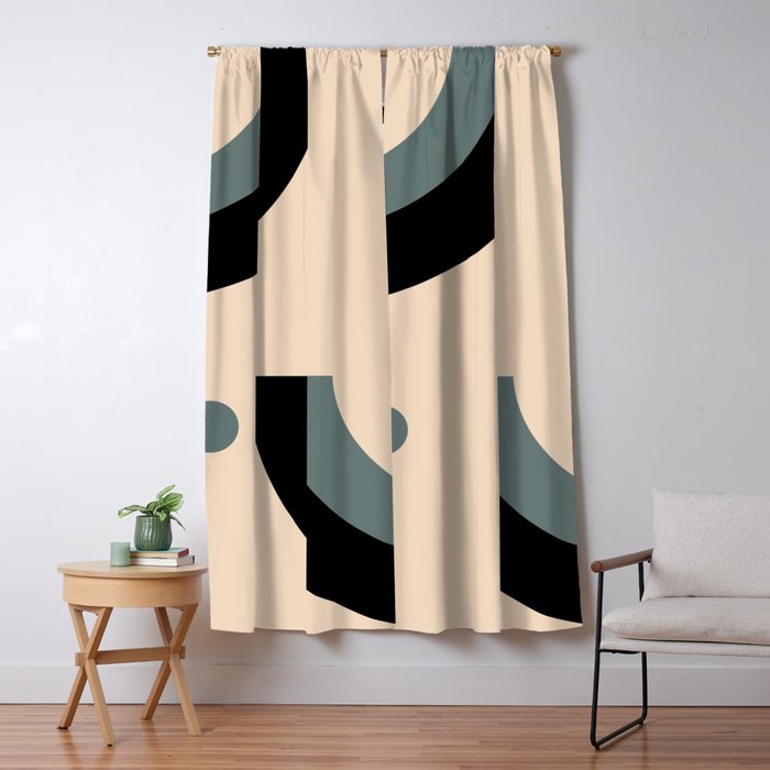 Gray Pink Black - Minimalist Abstract  Window Curtain Gallery Image 5