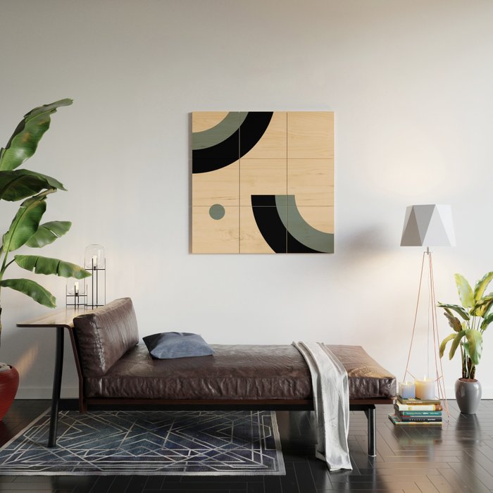 Gray Pink Black - Minimalist Abstract  Wood Wall Art Gallery Image 2
