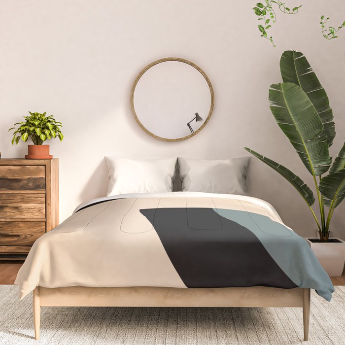 Gray Pink Black - Minimalist Abstract  Comforter Gallery Image 3