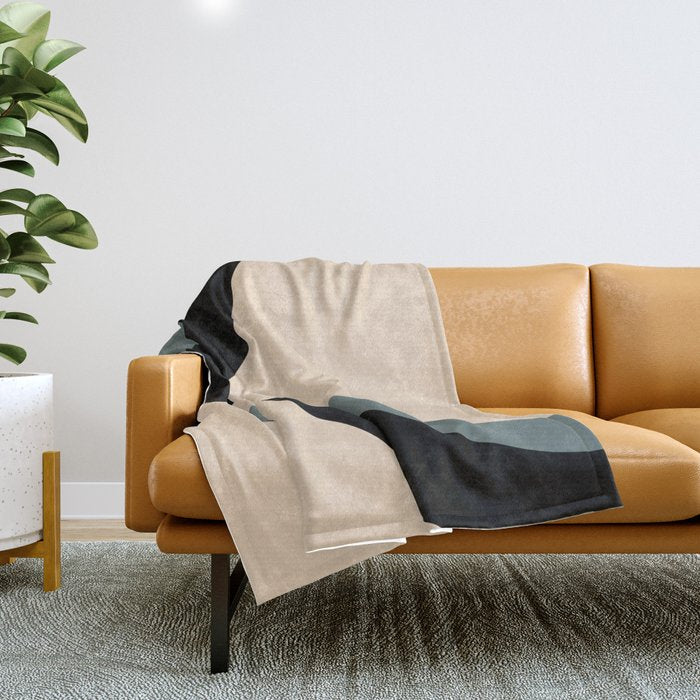 Gray Pink Black - Minimalist Abstract  Throw Blanket Gallery Image 1