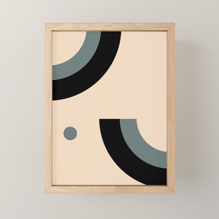 Gray Pink Black - Minimalist Abstract  Mini Art Print Gallery Image 1
