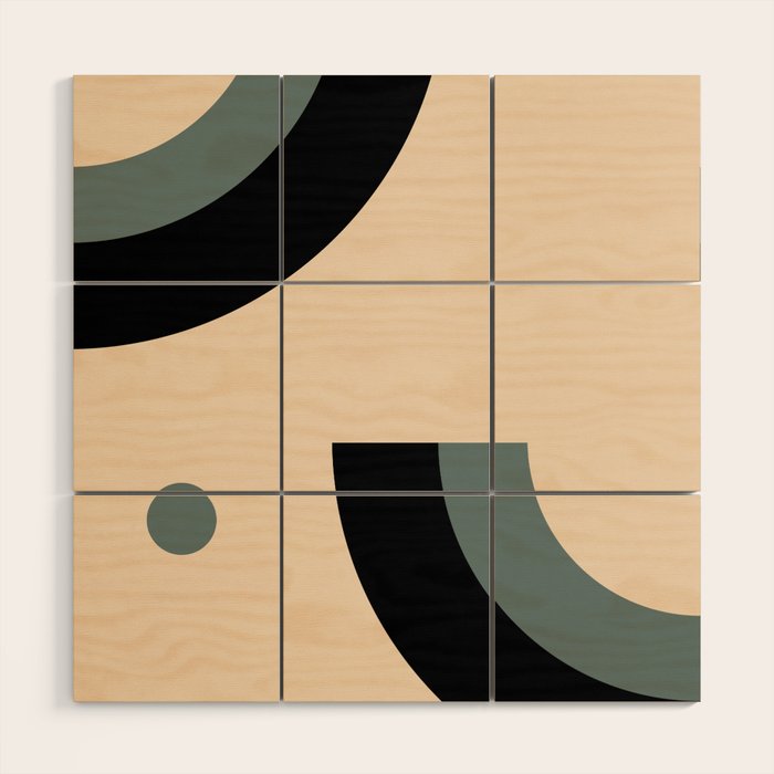 Gray Pink Black - Minimalist Abstract  Wood Wall Art Gallery Image 1