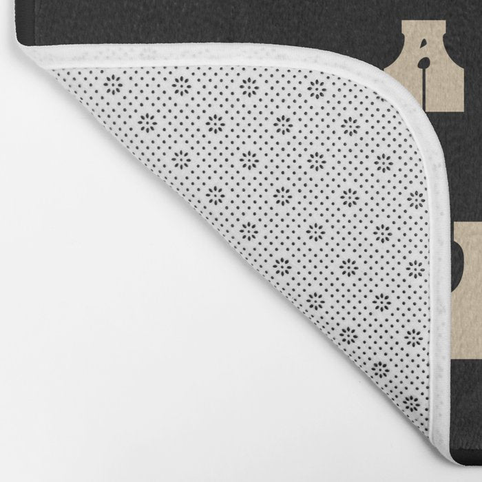 Clean as a Whistle in Black and Cream Bath Mat Gallery Image 2