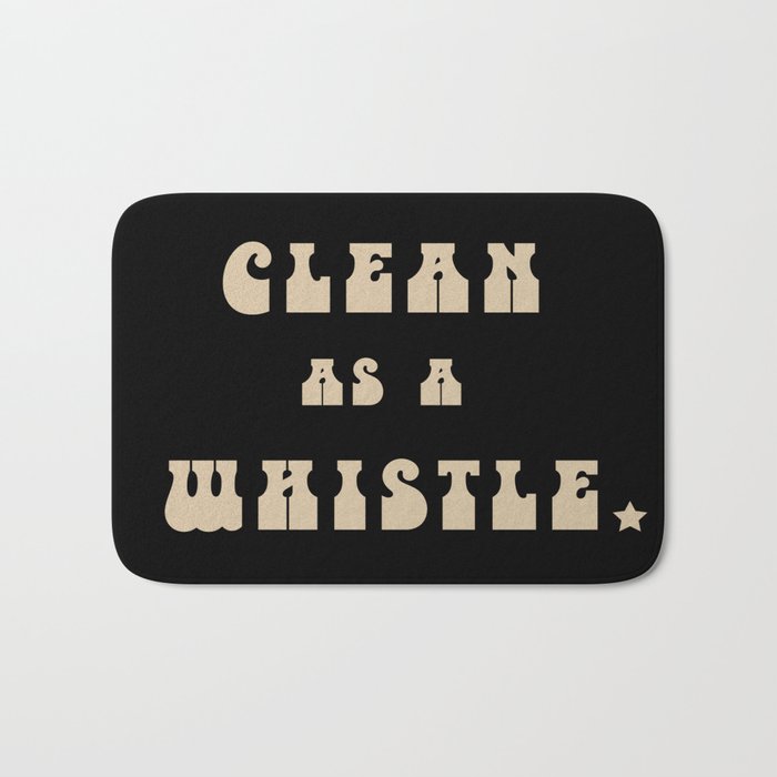 Clean as a Whistle in Black and Cream Bath Mat Gallery Image 1