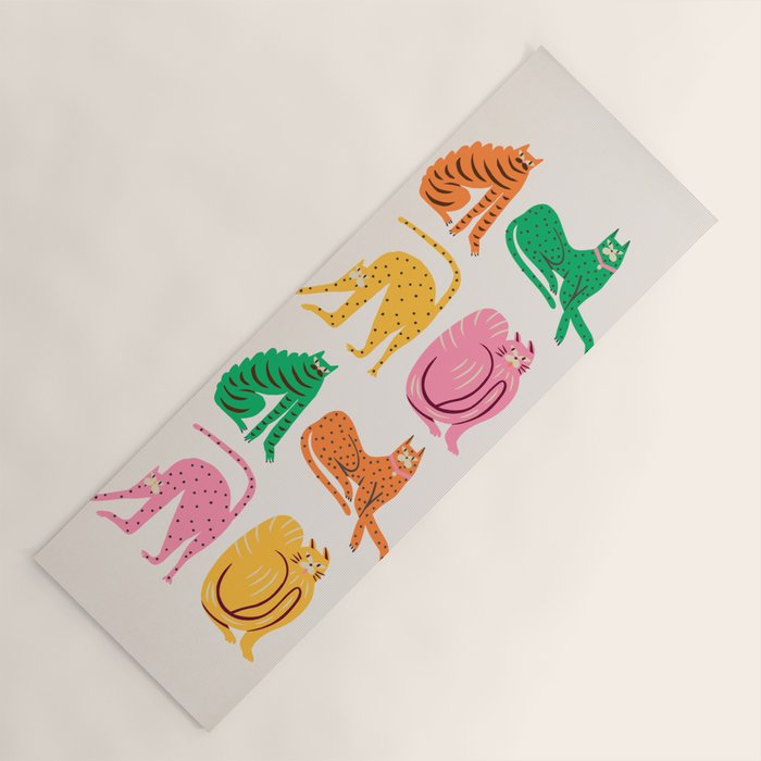 Pop Cats: Modern Collage Pop Art Yoga Mat Gallery Image 1