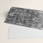 F-18 Blueprints // Charcoal-Grey Wrapping Paper Gallery Image 2