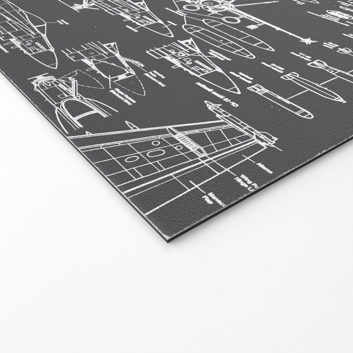 F-18 Blueprints // Charcoal-Grey Welcome Mat Gallery Image 2