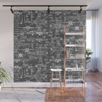F-18 Blueprints // Charcoal-Grey Wall Mural Gallery Image 1