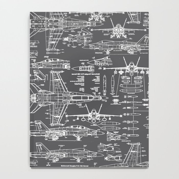 F-18 Blueprints // Charcoal-Grey Notebook Gallery Image 4