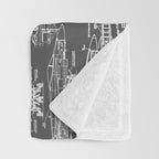 F-18 Blueprints // Charcoal-Grey Throw Blanket Gallery Image 3