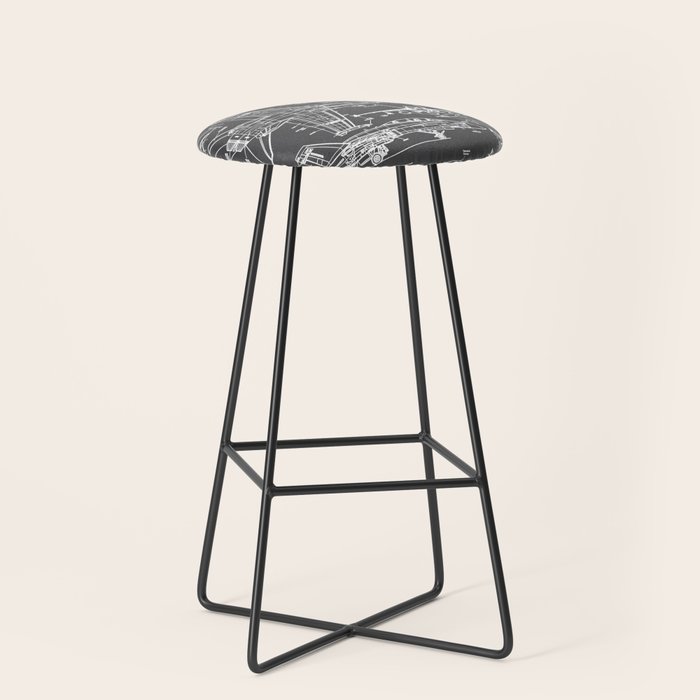F-18 Blueprints // Charcoal-Grey Stool Gallery Image 1