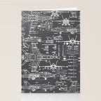 F-18 Blueprints // Charcoal-Grey Stationery Card Gallery Image 2