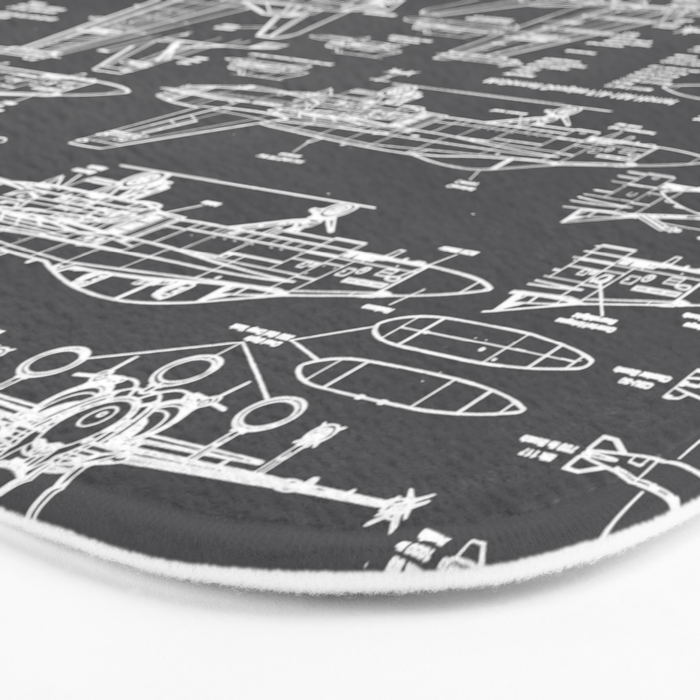 F-18 Blueprints // Charcoal-Grey Bath Mat Gallery Image 3