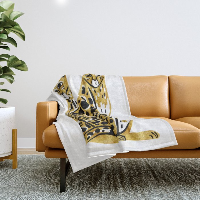Gold Cheetahs Throw Blanket Gallery Image 1