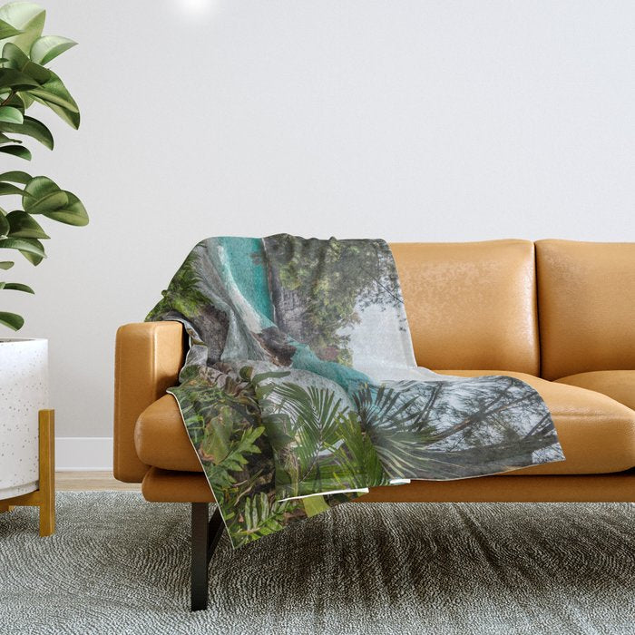 Hawaiian Turquoise Cove Throw Blanket Gallery Image 1
