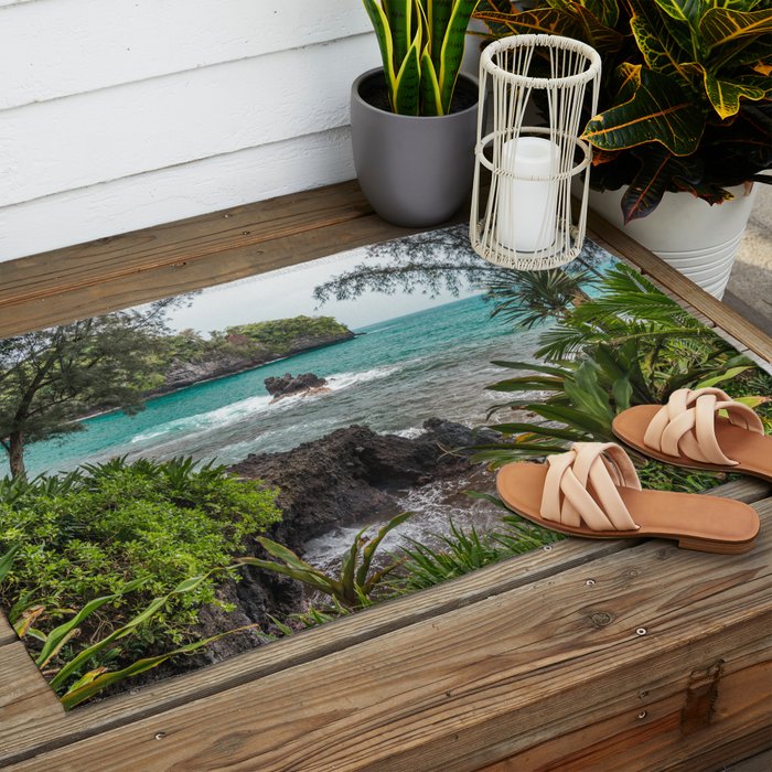 Hawaiian Turquoise Cove Outdoor Rug Gallery Image 2