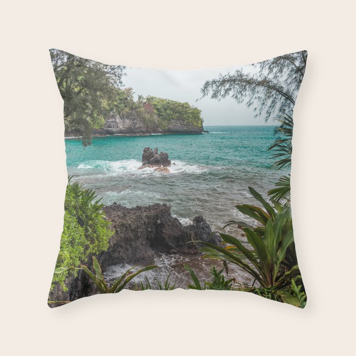 Hawaiian Turquoise Cove Throw Pillow Gallery Image 1