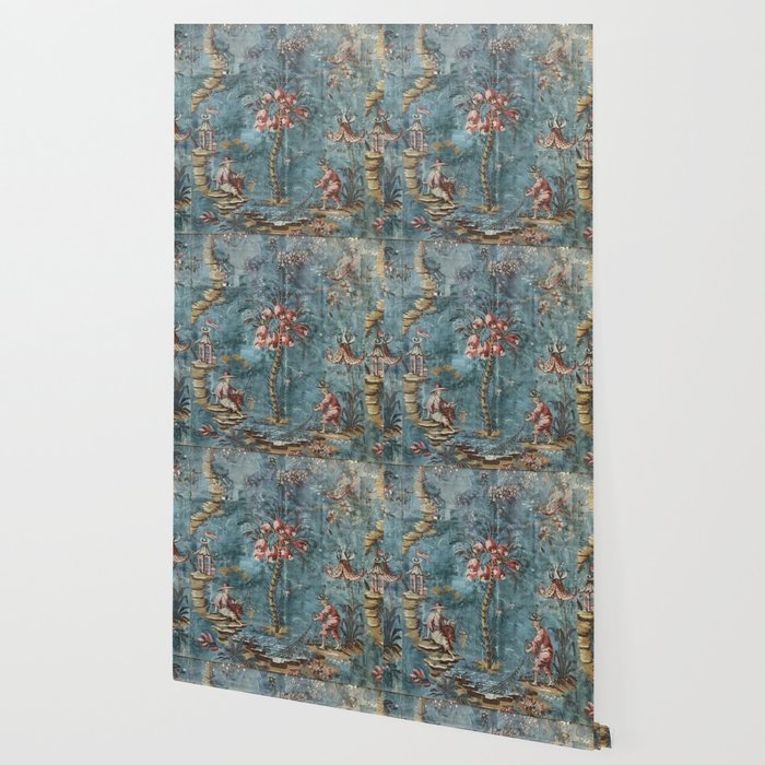 Antique Italian Chinoiserie 18th Century Fresco Wallpaper Gallery Image 2