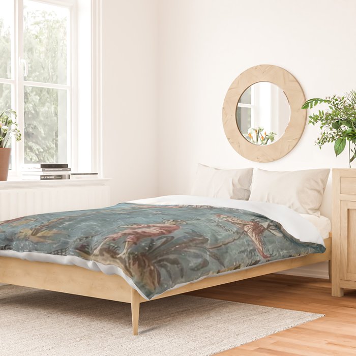 Antique Italian Chinoiserie 18th Century Fresco Duvet Cover Gallery Image 2