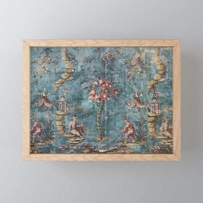 Antique Italian Chinoiserie 18th Century Fresco Mini Art Print Gallery Image 1