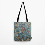 Antique Italian Chinoiserie 18th Century Fresco Tote Bag Gallery Image 2