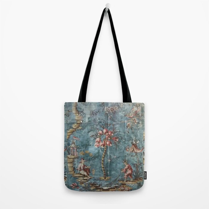 Antique Italian Chinoiserie 18th Century Fresco Tote Bag Gallery Image 2