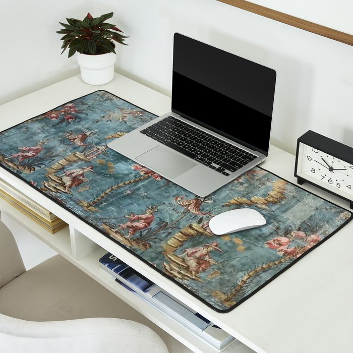Antique Italian Chinoiserie 18th Century Fresco Desk Mat Gallery Image 2