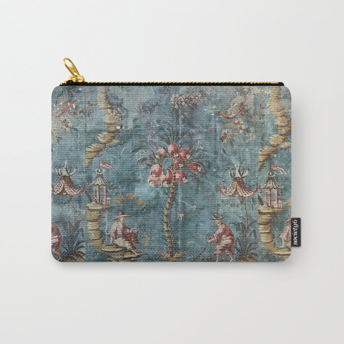 Antique Italian Chinoiserie 18th Century Fresco Carry All Pouch Gallery Image 1