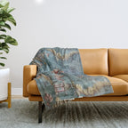 Antique Italian Chinoiserie 18th Century Fresco Throw Blanket Gallery Image 1
