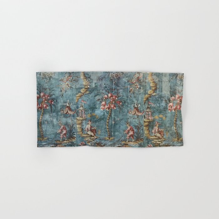 Antique Italian Chinoiserie 18th Century Fresco Bath Towel Gallery Image 1