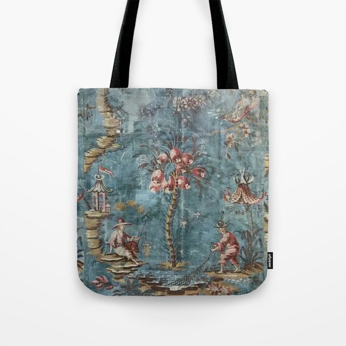 Antique Italian Chinoiserie 18th Century Fresco Tote Bag Gallery Image 1